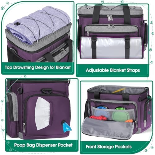 IGOLUMON Dog Travel Bag Pet Travel Bags Set for Supplies with Travel Bowls - Image 2