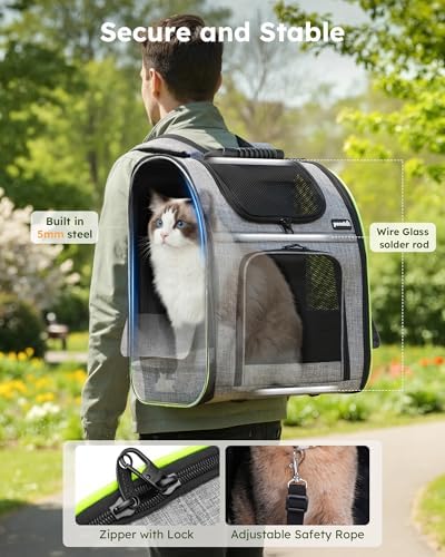 pecute Cat Backpack Expandable, Cat Carrier Backpack Breathable, Large - Image 5