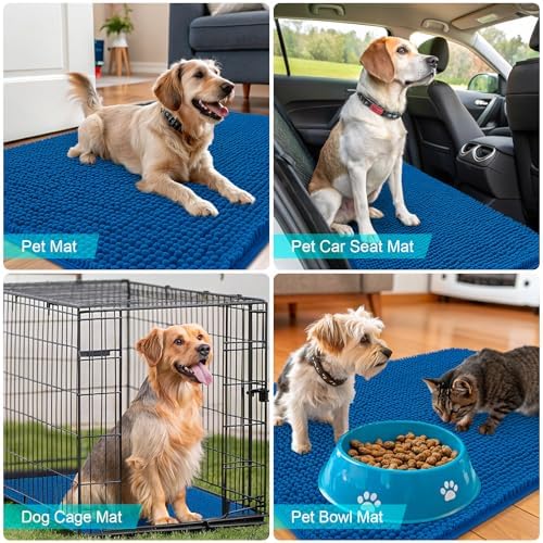 OLANLY Dog Door Mat for Muddy Paws 40x24, Super Absorbent Chenille Mud Mat - Image 7