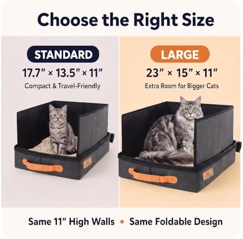 MORAIS Portable Travel Litter Box for Cats, 23"×15"×11" - Image 2