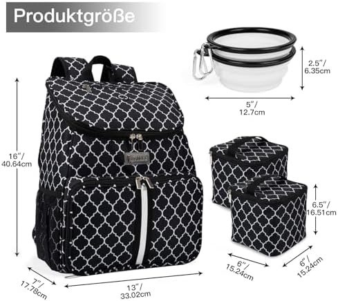 BAGLHER丨Dog Travel Bag, Airline Approved Pet Supplies Backpack, Dog Travel Backpack with 2 Silicone Collapsible Bowls and 2 Food Baskets - Image 3