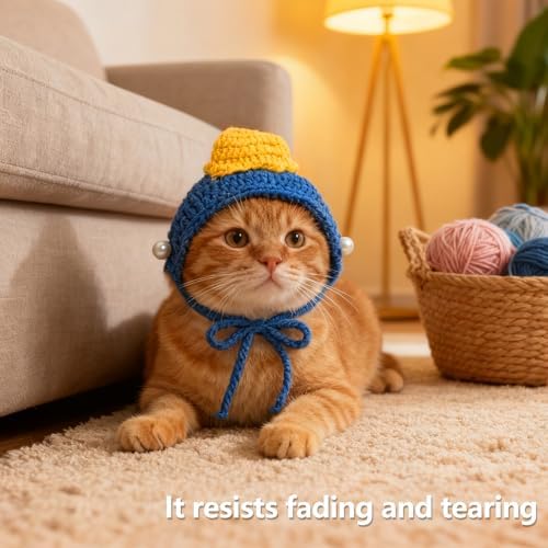 Cute Cat Hat Costume Suitable for 5 to16 lbs - Kitten hat Head Circumference 11" or Less cat Hats for Cats only pet Christmas Photography Outfits - Image 3
