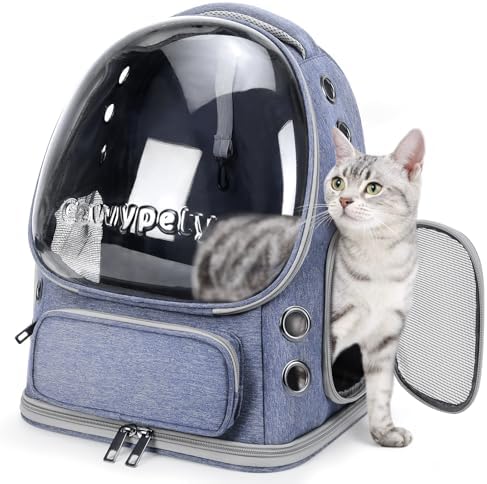 Cawypety Cat Backpack Carrier Large Space Bubble Backpack up to 12lbs Blue by Cawypety