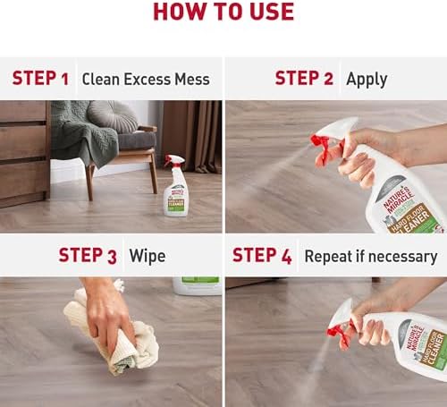 Nature's Miracle Hard Floor Cleaner,24 Ounces,Dual-Action Stain and Odor Remover Works to Remove Tough Pet Stains and Odors On Sealed Wood-and Hard Floor Surfaces,(Pack of 2) - Image 5
