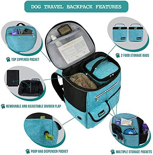 PetAmi Dog Travel Backpack 27L Airline Approved Pet Supplies Bag, Teal Blue - Image 3