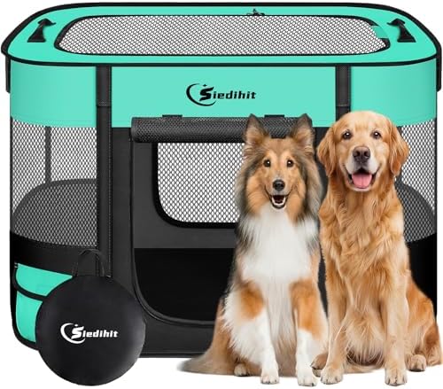 Siedihit 35" Dog Playpen,Cat Puppy Pen, Pet Portable Crate Indoor Outdoor by Siedihit