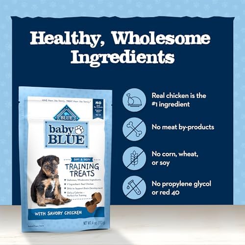 Blue Buffalo Baby Blue Training Treats Natural Puppy Soft Dog Treats, Savory Chicken 4-oz Bag (Pack of 6) - Image 6