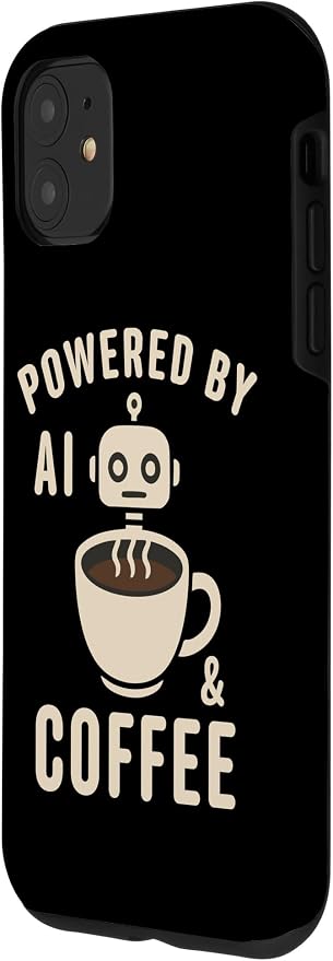 Powered by AI and Coffee Robot Case for iPhone 11 - Image 2