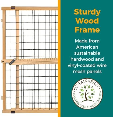 MYPET Wire Mesh Dog Gate: 29.5"-50" Wide, Pressure Mounted with No Tools; Expandable, Durable Pet Gates for Doors and Hallways, 31" Tall, Made with Sustainable Hardwood - Image 7