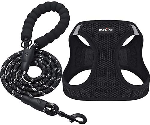 Dog Harness Step-in Breathable Puppy Cat Vest, Small, Black by matilor