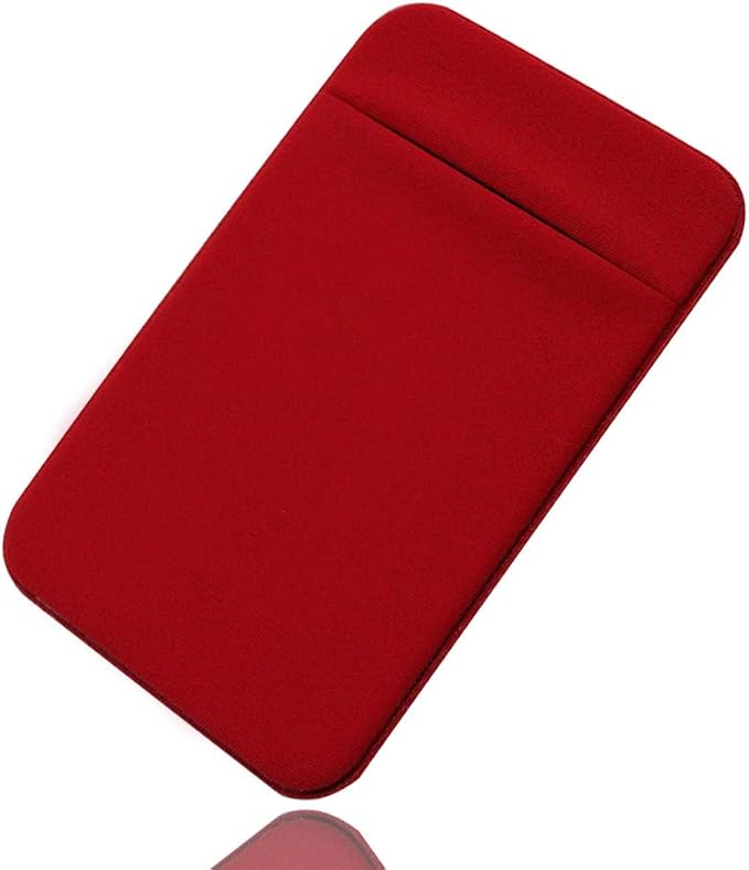Slim Credit Card Holder for Back of Cell Phone, Stretchy Ultra Lycra 3M Self Adhesive Phone Pocket Stick On Wallet for ID Credit Card Pocket for iPhone Android Galaxy (Red+White+Blue) - Image 3