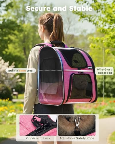 pecute Cat Backpack Extendable, Cat Carrier Backpack with Breathable Window - Image 5
