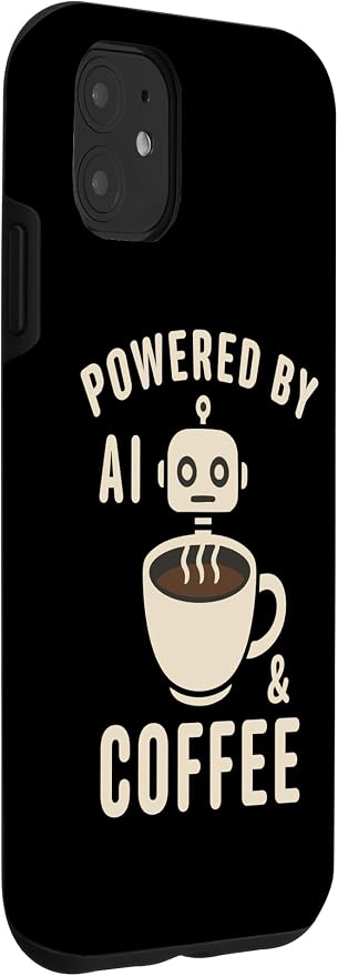 Powered by AI and Coffee Robot Case for iPhone 11 - Image 3