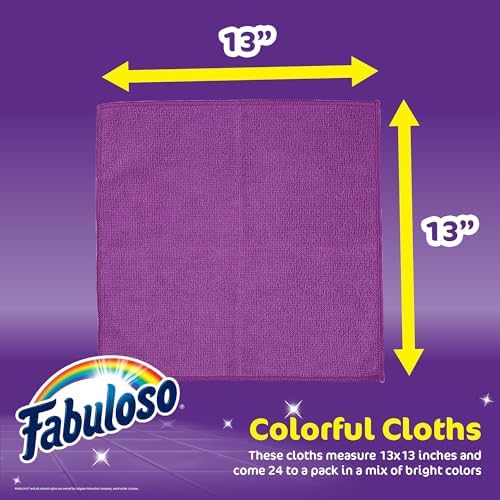 Fabuloso Microfiber Cleaning Cloths, Purple, 13x13 in, 12 Count - Image 5