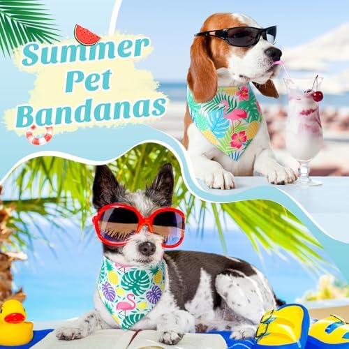 Weewooday 50 Pcs Hawaiian Dog Bandanas Bulk for Dogs Soft Bibs Adjustable Triangle pet Bandana for Small Medium Large Costume(Hawaii Pattern, 19.7 x 13.8 x 13.8 Inch) - Image 4