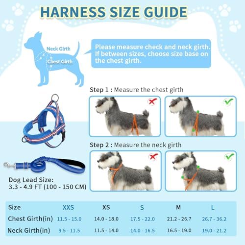 SlowTon No Pull Small Dog Harness and Leash Set with Front Clip - Image 5