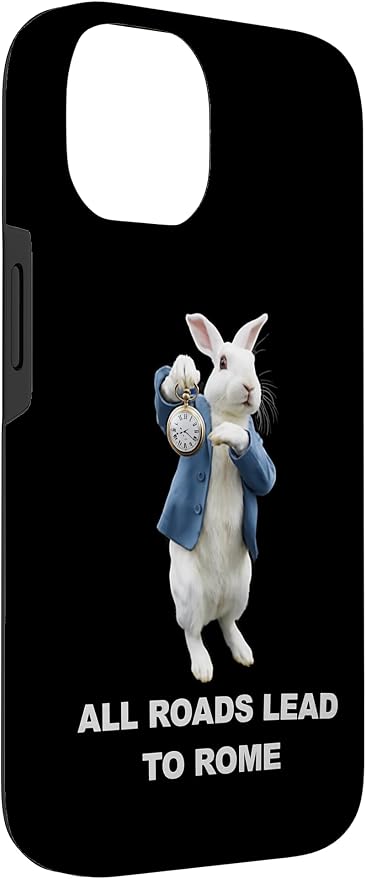 Funny AI Rabbit Meme Tshirt - All Roads Lead to Rome Humor Case for iPhone 14 - Image 3
