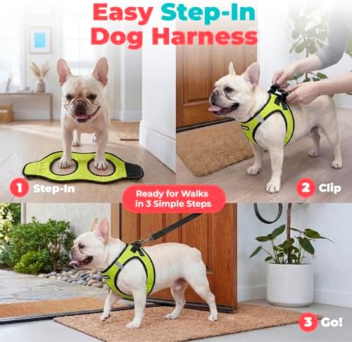 Voyager Step-in Air Dog Vest Harness - Lime Green/Black Trim, X-Small - Image 3