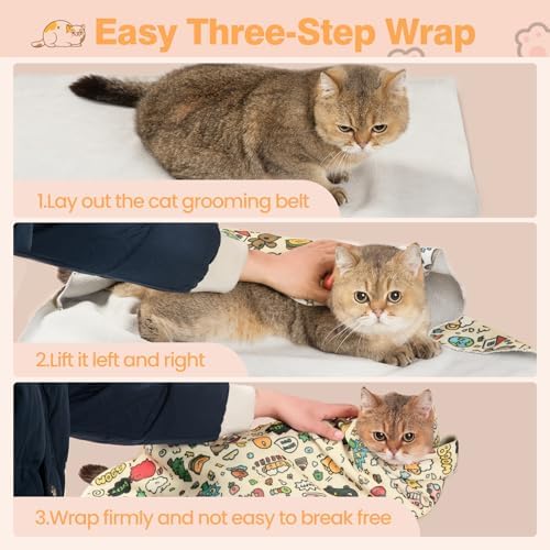 27.6" Cat Grooming Wrap Cat Wrap for Cutting Nails L(Within 15lbs) - Image 5