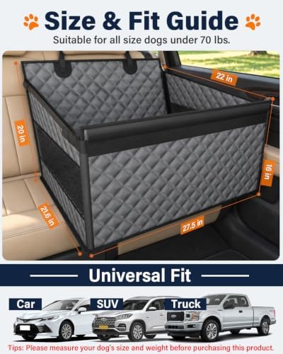 Instraella Dog Car Seat for Large Dogs, Hard Bottom Half Back Seat Extender - Image 5