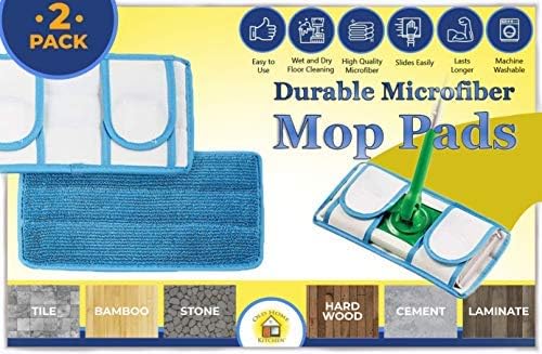 Reusable Microfiber Mop Pads | Durable Machine Washable Refills | Compatible with Swiffer Dry Mops | Flat Mop Pads for Efficient Floor Cleaning | 2 Pack - Image 2