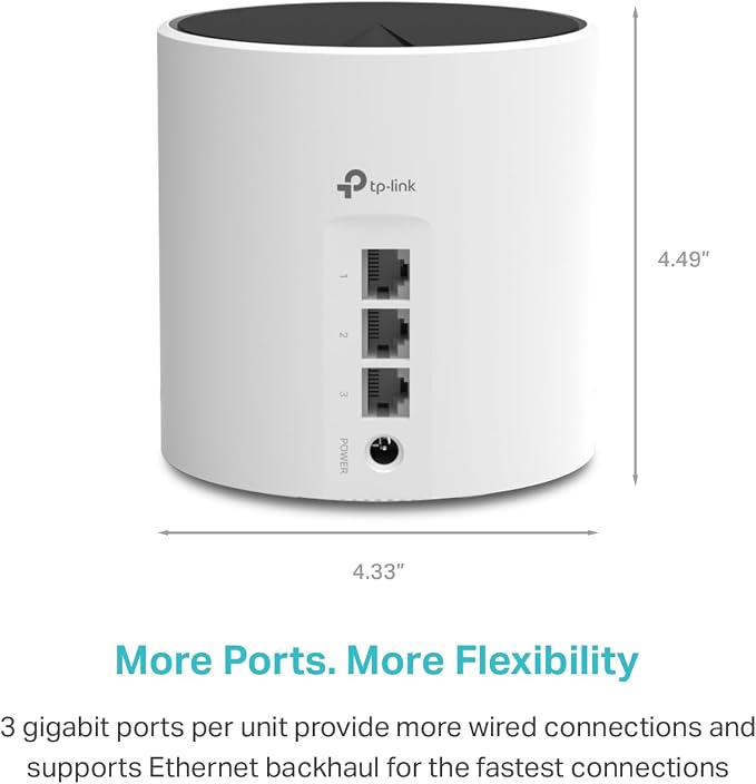 TP-Link Deco X55 AX3000 WiFi 6 Mesh System - Covers up to 4500 Sq.Ft, Replaces Wireless Router and Extender, 3 Gigabit Ports per Unit, Supports Ethernet Backhaul, Deco X55(2-Pack) - Image 6