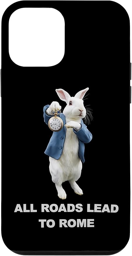 Funny AI Rabbit Meme Tshirt - All Roads Lead to Rome Humor Case for iPhone 12 mini by Unknown