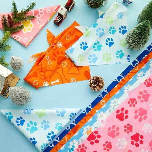 Weewooday 50 Pcs Paw Dog Bandanas Bulk, 31.5 x 21.7 x21.7 Inch - Image 5