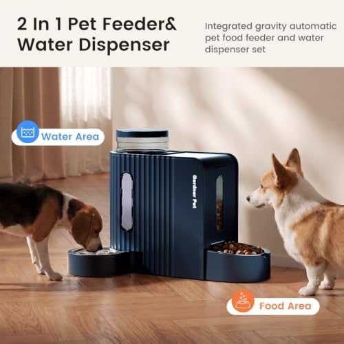 Gravity Automatic Cat Feeder, Water & Food Dispenser Set, Stainless Bowls - Image 2