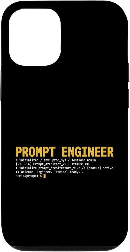 Prompt Engineer Terminal Screen AI Developer Software Coder Case for iPhone 12/12 Pro by Unknown