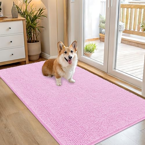 OLANLY Dog Door Mat for Muddy Paws 54x32, Super Absorbent Chenille Mud Mat by OLANLY