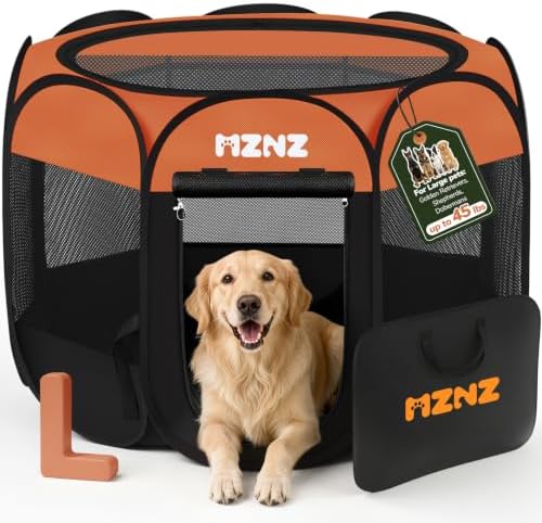 Dog Cat Small Animal Puppy Playpen Crate, Large, Orange by MZNZ