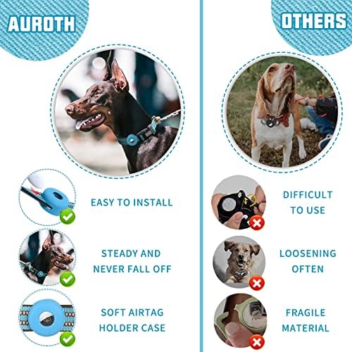 Auroth Airtag Dog Collar, Adjustable Air Tag Case Holder Dog Collar for Medium Large Dogs, Airtag Dog Collar Holder with Heavy Duty D Ring Tangle Free - Image 4