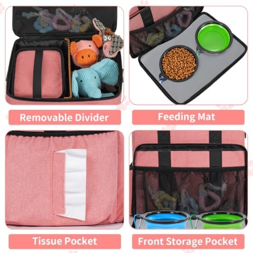 TORIBIO Large Dog Travel Bag for Supplies with Food Bowl - Image 4