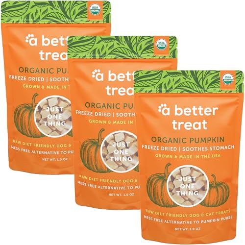 A Better Treat – Freeze Dried Organic Pumpkin Dog and Cat Treats, Organic, Single Ingredient | Natural, Healthy, Diabetic Friendly | Made in The USA by ABetterTreat