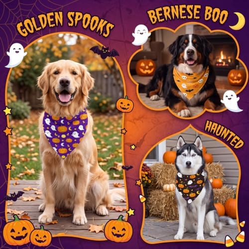 Weewooday 50 Pcs Halloween Dog Bandanas Bulk for Charm Large Pets - Image 2