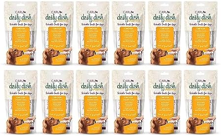 Caru - Daily Dish Smoothies - Lickable Chicken Dog Treat - .5oz Tubes - 4 Pouches Per Pack - Pack of 12 by CARU