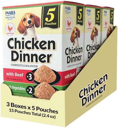 INABA Chicken Dinner Wet Dog Food, Beef Veg Variety, 15ct by INABA