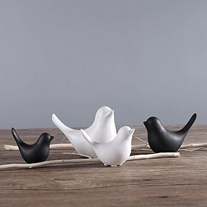 Notakia Small Birds Statues Black Modern Farmhouse Decor Deals, Farmhouse Decor for Kitchen Counter, Bathroom Shelf, Living Room, Office Sculpture, Knick Knacks for Shelves - Image 6