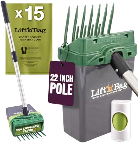 Neater Pet Brands Lift N' Bag Dog Pooper Scooper with 22" Pole, 15 Bags by NeaterPetBrands