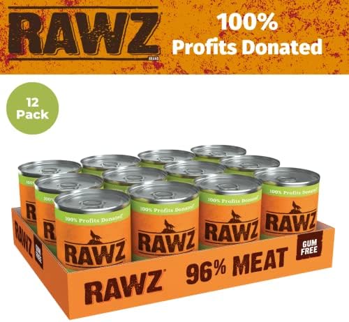 Rawz 96% Meat Canned Wet Food for Dogs 12 Pack/ 12.5 oz. Cans (Chicken/Chicken Liver) - Image 3