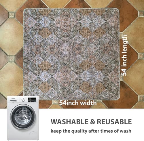 nunubaby Washable Pee Pads for Dogs, Stylish, Non-Slip and Leak-Proof Pee Pads. Reusable Potty Pads for Dogs for Crates and Floors.(Brown/Multi,54" x54" ) - Image 4
