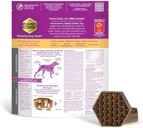 Yummy Combs Dog Dental Treats – Vet VOHC Approved – Delicious Chicken Protein – Removes Tartar with Cleaning Comb Shape – Dental Dog Treats for Extra Large Dogs (36oz, 18 Count) - Image 2