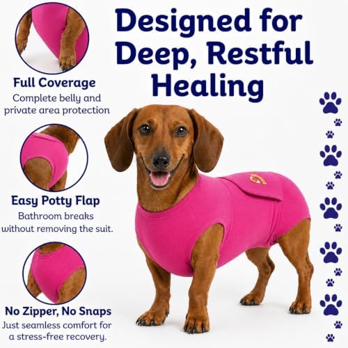 Surgi Snuggly Dog Surgery Recovery Suit, Cone Alternative, Spay/Neuter SL - Image 4