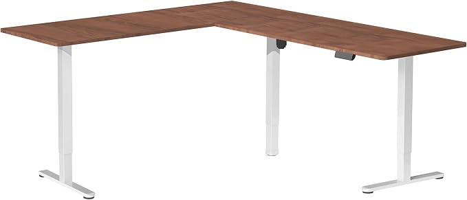 VIVO Dark Walnut 84 x 63 in Corner Standing Desk, DESK-E3CTWD-84 | Electric, Large Reversible L-Shaped Table, Sit Stand Height Adjustable, Memory Controller, Office Furniture Sets, Black Frame - Image 9