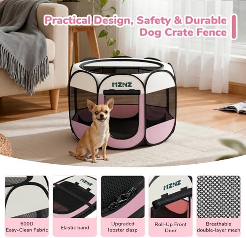 Dog Cat Small Animal Puppy Playpen Crate, Small, Pink - Image 6
