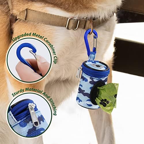 FURHAB Dog Poop Bag Holder for Leash with Carabiner Clip Soft Fabric - Image 2