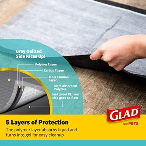 Glad for Pets Black Charcoal Puppy Pads, 17.5 x 23.5 Inch, 120 Count - Image 5