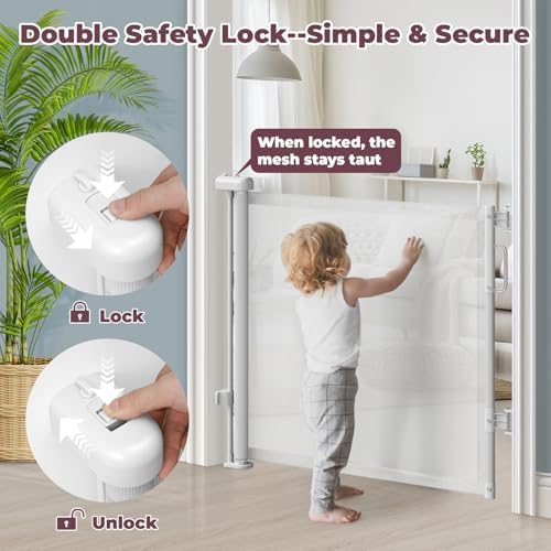 Retractable Baby Gate for Stairs & Doorways, Dog Gate Indoor Outdoor - Image 4