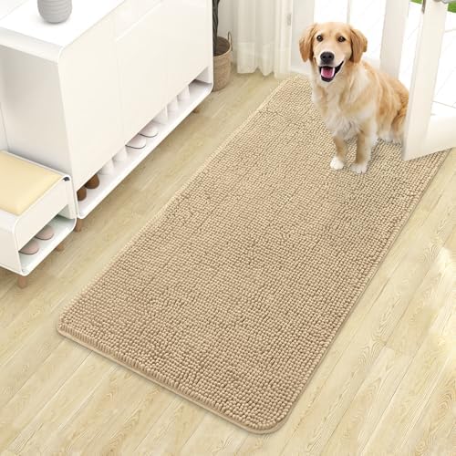 OLANLY Dog Door Mat for Muddy Paws 44x24, Super Absorbent Chenille Mud Mat by OLANLY